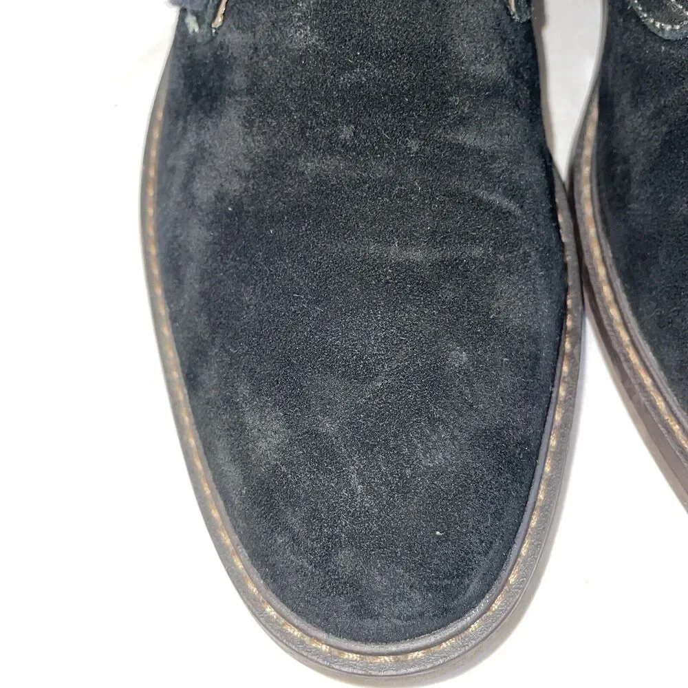 Vionic Chukka Boots Mens Size 13 M Black Suede Leather Lace Up Block Heels EUC